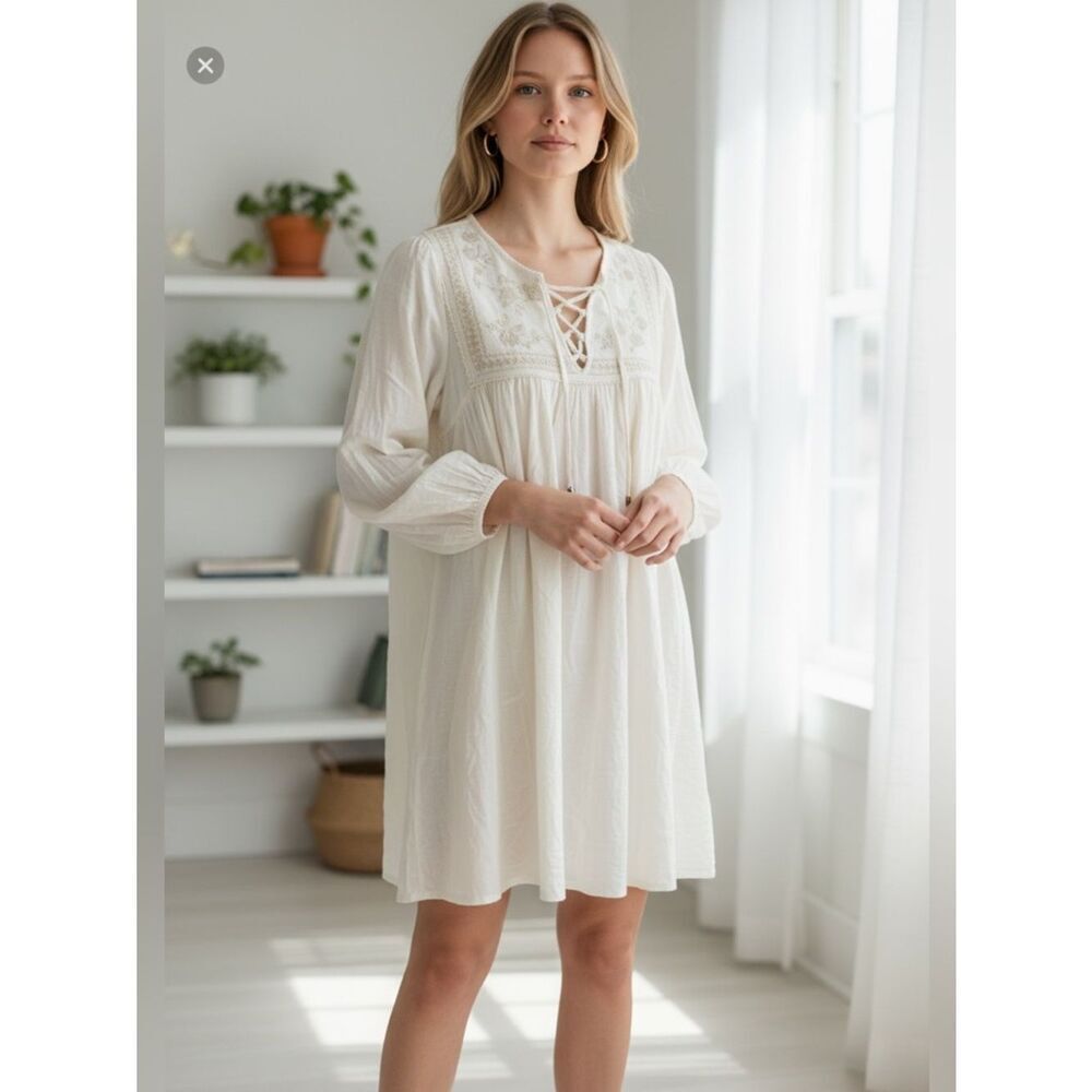 $285 Unsubscribed crafty embroidered mini dress NWT